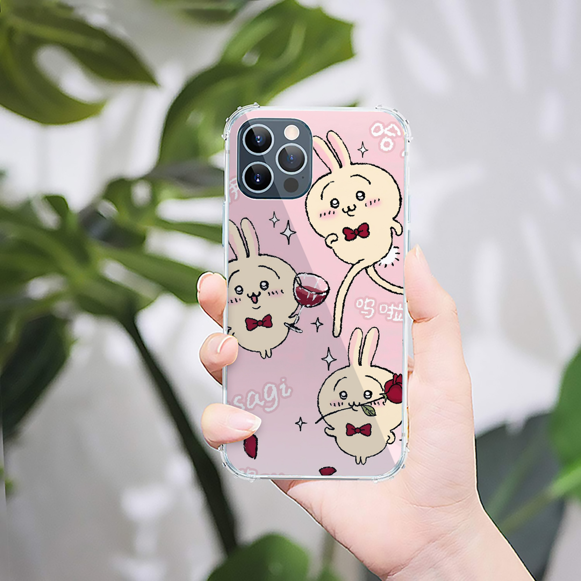 （画像用） ちいかわ Chii-kawa 【iPhone 12シリーズ対応】透明スマホケース（クリアソフトケース）